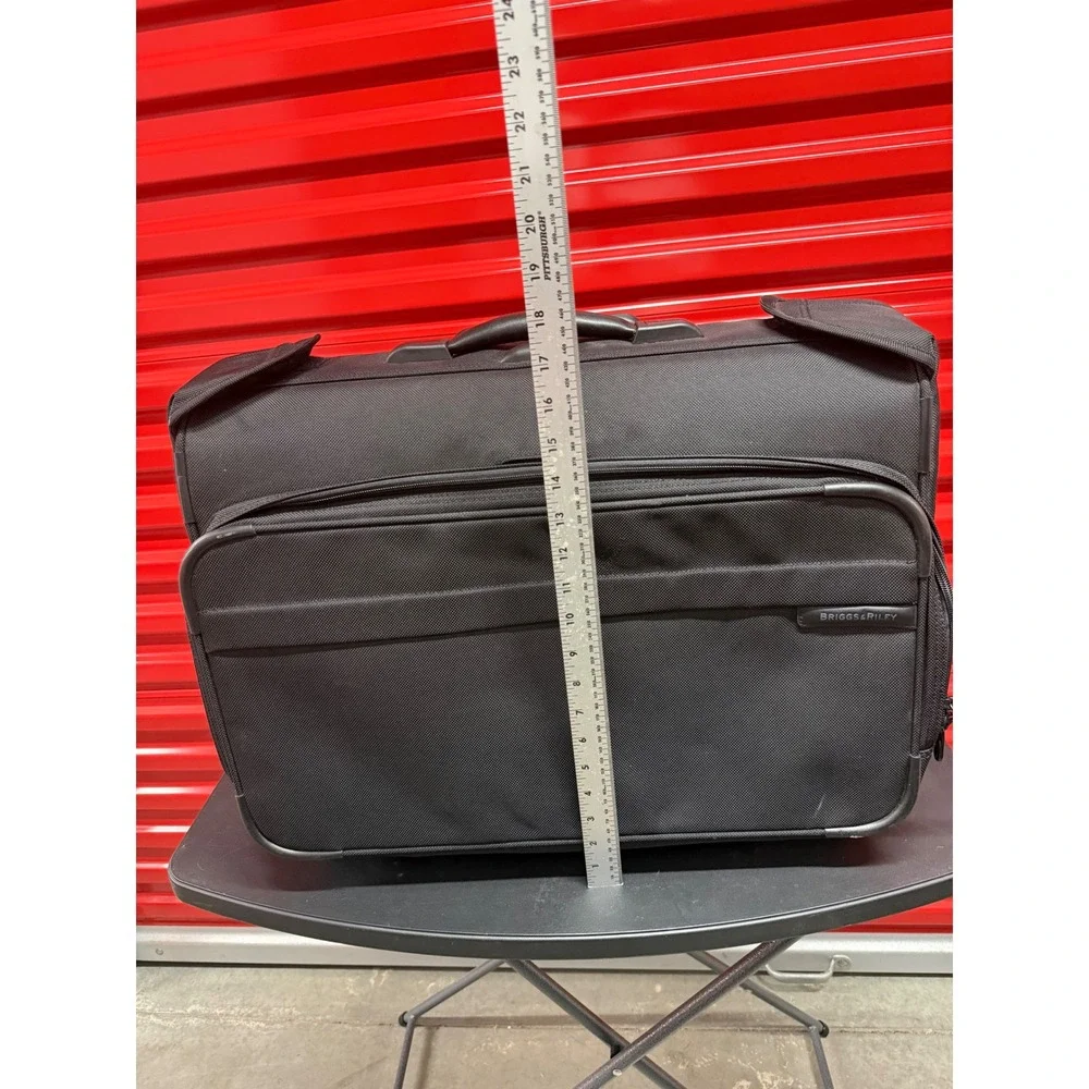Briggs & Riley Rolling Garment Bag Black Ballistic Nylon Wheeled CarryOn Luggage